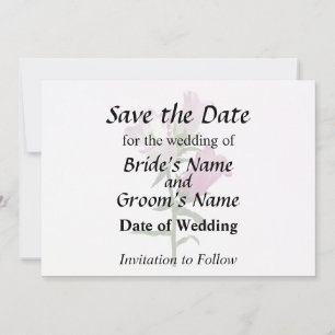 Save The Date Pink Canterbury Bells