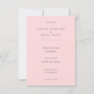 Save The Date Pink & Grey Minimaliste Moderne 2 V2 Enregistrer L