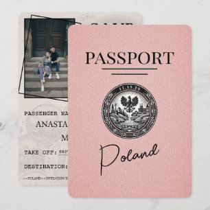 Save The Date Pink Pologne Passeport Enregistrer La Date