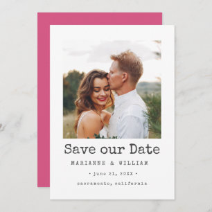 Save The Date Pink Simple CARRÉ Photo mariage enregistrer la dat