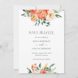 Save The Date Pink Watercolor Florals Mariage Enregistrer la dat