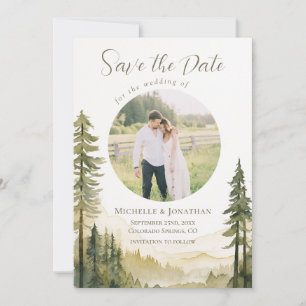 Save The Date Pins de forêt photo Mariage chrétien