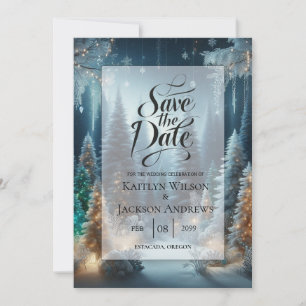 Save The Date Pins givrés en hiver Mariage