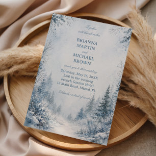 Save The Date Pins recouverts de neige bleus