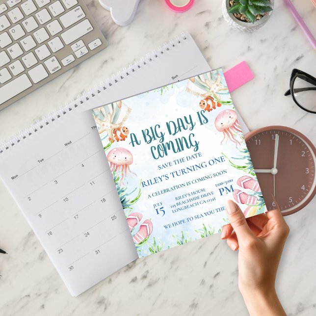 Save The Date Pintable premier anniversaire Enregistrer la date  (Créateur téléchargé)