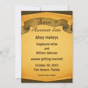 Save The Date Pirate Scroll Enregistrer l'Invitation de date