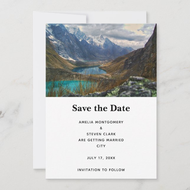 Save The Date Pittoresque Alpine Mountains Mariage photo (Devant)