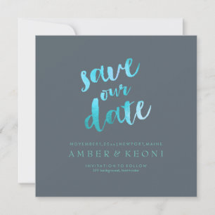Save The Date PixDezines Aqua Bleu/Enregistrer la date/Fond DIY