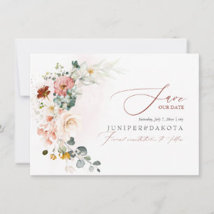 Save The Date PixDezines Aquarelle Automne Fleurs de Jardin