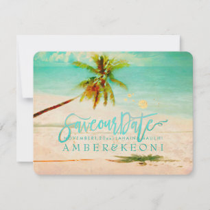 Save The Date PixDezines Beach/Ocean/Palm Tree/Enregistrer la da