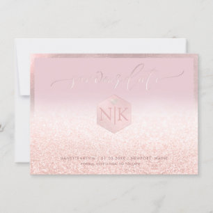 Save The Date PixDezines Blush Flesh Parties scintillant rose En