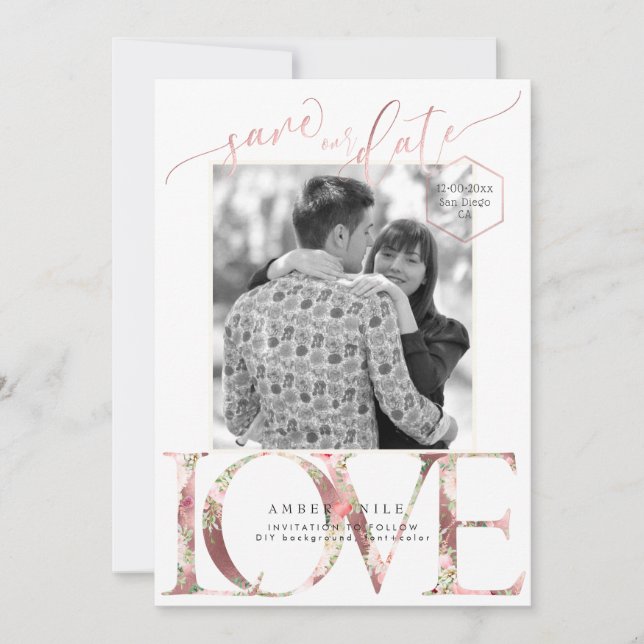 Save The Date PixDezines Enregistrer la date/Botanica Love (Devant)