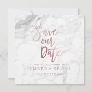 Save The Date PixDezines Enregistrer le Rose de date Gold+Marble