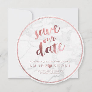 Save The Date PixDezines Enregistrer le Rose de date Gold+Marble