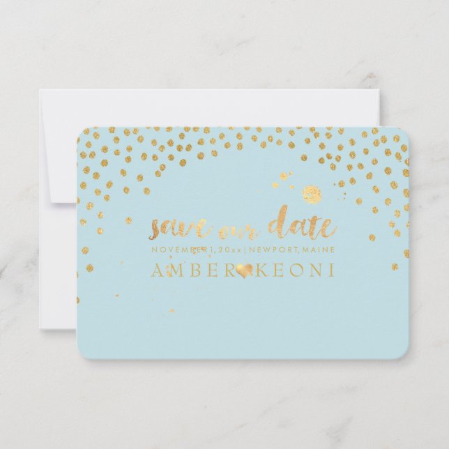 Save The Date PixDezines Faux Gold Heart/Save Date/do-it-yoursel (Devant)