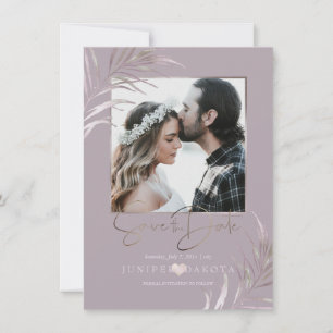 Save The Date PixDezines MAUVE PALMS ENREGISTRER LA DATE