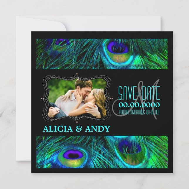 Save The Date PixDezines paon/diy événements+arrière-plan (Devant)