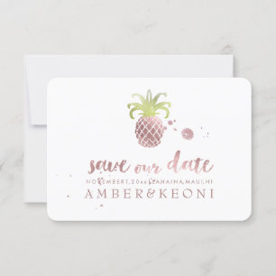 Save The Date PixDezines Rose Gold Ananas/enregistrez notre date