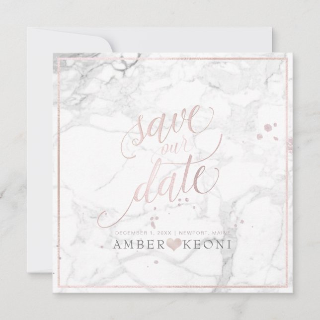 Save The Date PixDezines SAVE DATE|BLUSH PINK FUN SCRIPT+MARBLE (Devant)