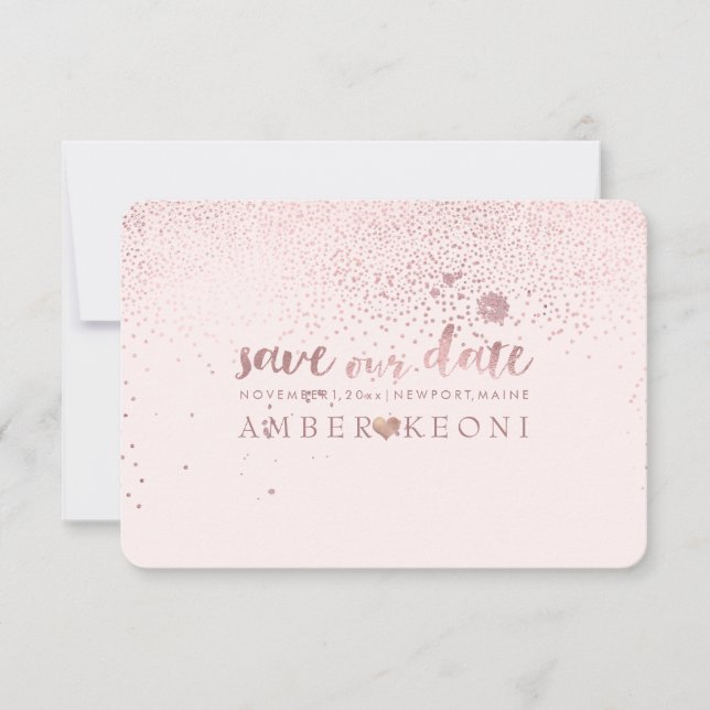 Save The Date PixDezines Speckles Rose Gold/Save Date/do-it-your (Devant)