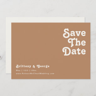 Save The Date Plage Retro   Brown Horizontal Enregistrer La Date