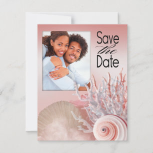 Save The Date Plage Seashell Dreams Enregistrez la date rose