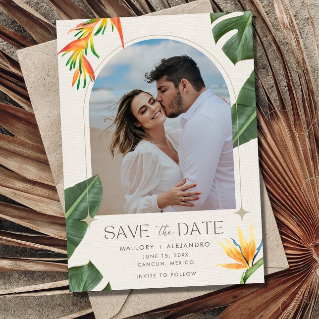 Save The Date Plage tropicale Destination Mariage Photo (Créateur téléchargé)