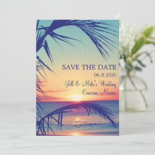 Save The Date Plage Tropicale Mexique Mariage Enregistrer la Dat