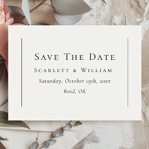 Save The Date Plat Mariage minimal traditionnel simple