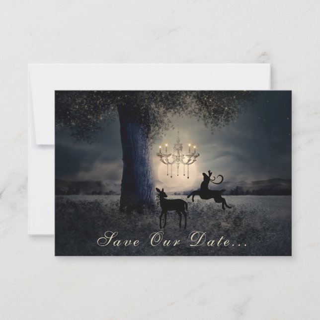 Save The Date Pleine lune enchanteresse, Cerf, Pittoresque Maria (Devant)
