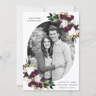 Save The Date Plum floral foncé Photo Enregistrer La Date