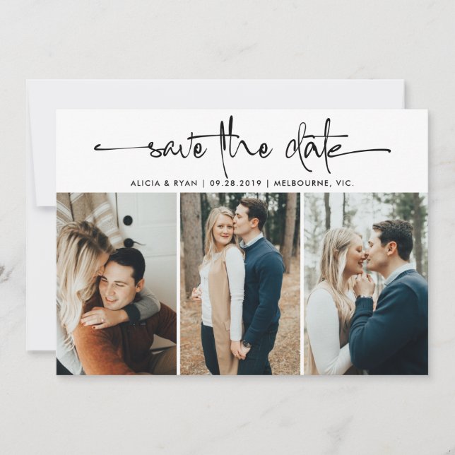 Save The Date Plusieurs photos enregistrent la date (Devant)