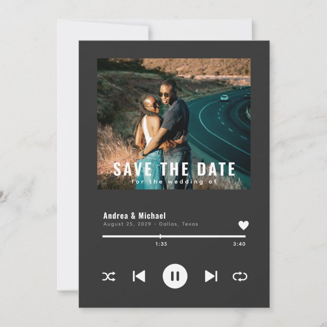 Save The Date Pochette d'album de musique personnalisée Photo cr (Devant)