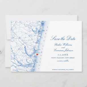 Save The Date Point Agréable New Jersey Map Élégant Script