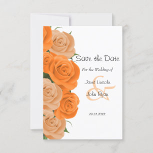 Save The Date Points blancs avec Roses orange - Enregistrer la d