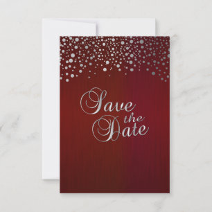 Save The Date Points Confetti en rouge foncé et en argent - Enre