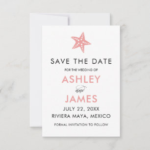 Save The Date Poisson Starfish minimaliste Sauvegarder la date M