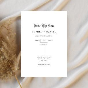 Save The Date Police gothique intérieure simple Mariage romantiq