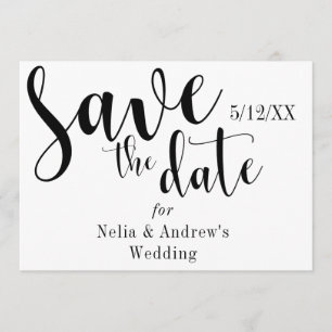 Save The Date Police moderne de typographie de noir "faites