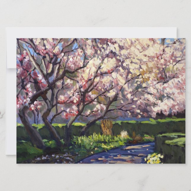 Save The Date Pommiers dans la peinture en fleur Enregistrer la  (Devant)