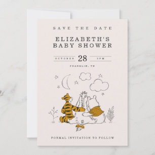 Save The Date Pooh, Eeyore & Tigger   Baby Shower Lune & Étoiles