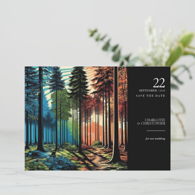 Save The Date Pop Art Forest (Debout devant)
