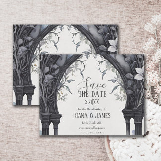 Save The Date Porte de jardin fleuri gothique Pagan Handfasting