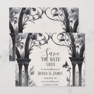 Save The Date Porte de jardin fleuri gothique Pagan Handfasting