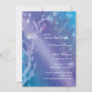 Save The Date Porte de l'aube en mariage bleu Enregistrer la dat