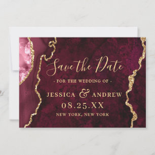 Save The Date Porte d'or moderne Bourgogne Mariage Enregistrer l