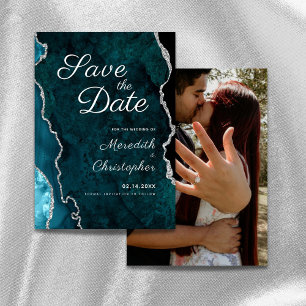 Save The Date Porte turquoise photo mariage Enregistrer la date