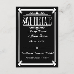 Save The Date Portes Art Déco des années 20 Roaring Enregistrer 