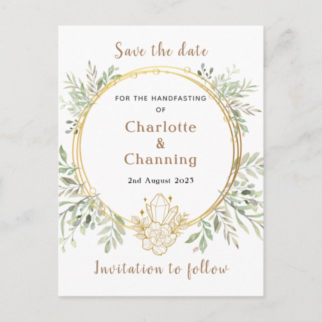 Save the Date Post Card | Handfasting | Wedding (Front)