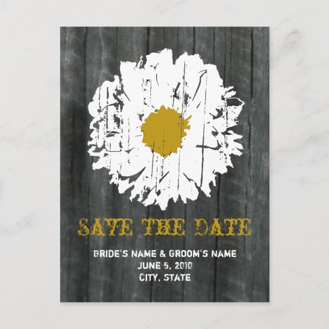Save The Date Postcard - Barnwood Daisy (Front)